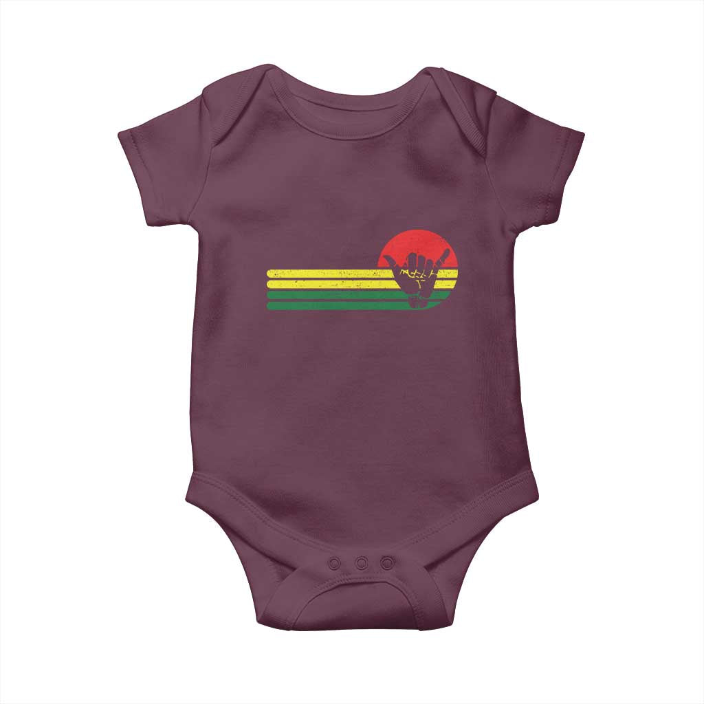 Rasta Reggae Shaka Hand Baby Onesie Retro Vintage Jamaica Flag Rasta Hawaii Shaka Sign - Wonder Print Shop