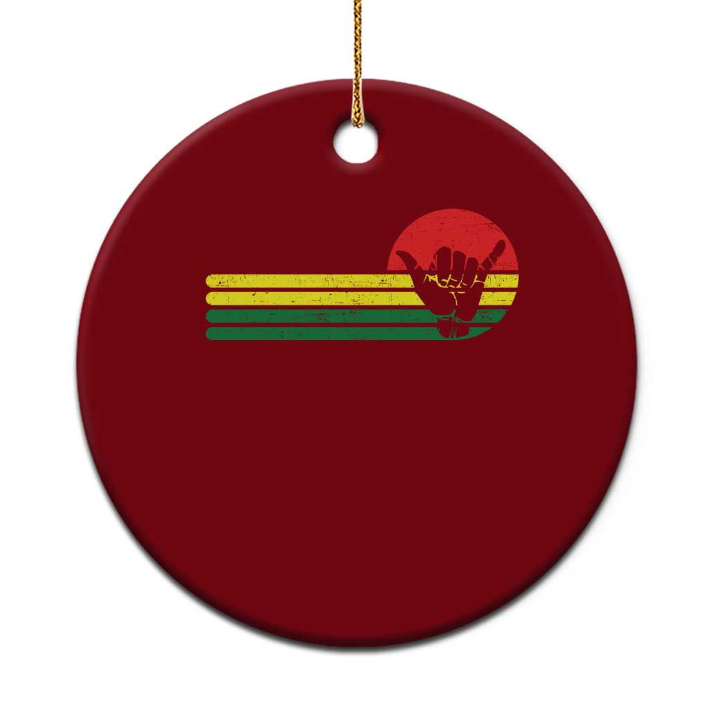 Rasta Reggae Shaka Hand Ceramic Ornament Retro Vintage Jamaica Flag Rasta Hawaii Shaka Sign - Wonder Print Shop