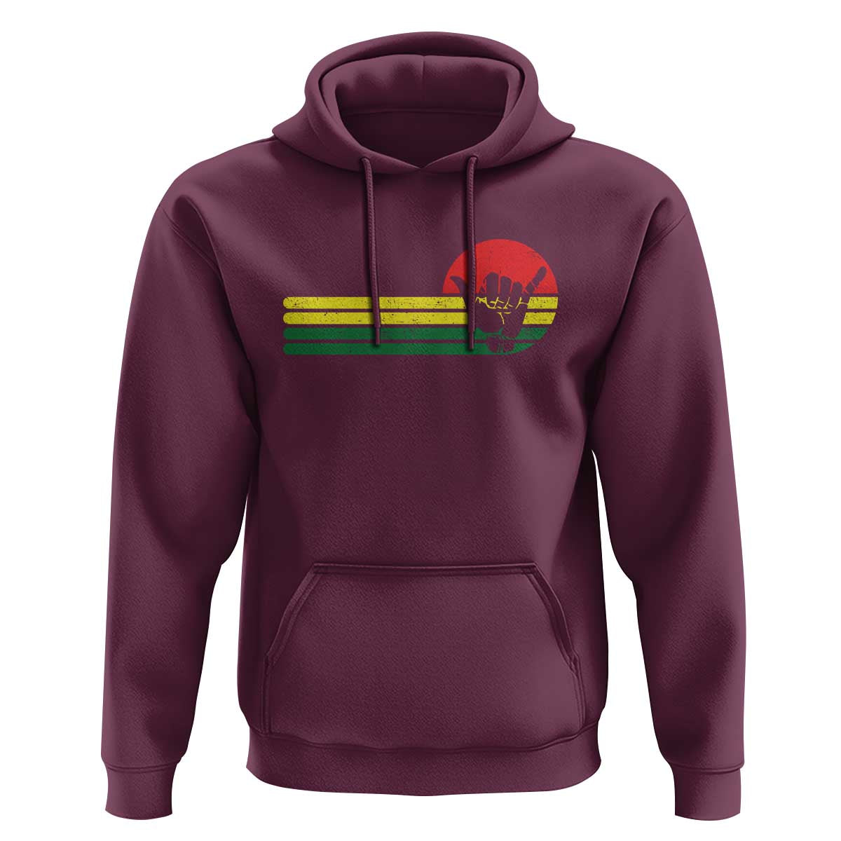 Rasta Reggae Shaka Hand Hoodie Retro Vintage Jamaica Flag Rasta Hawaii Shaka Sign - Wonder Print Shop