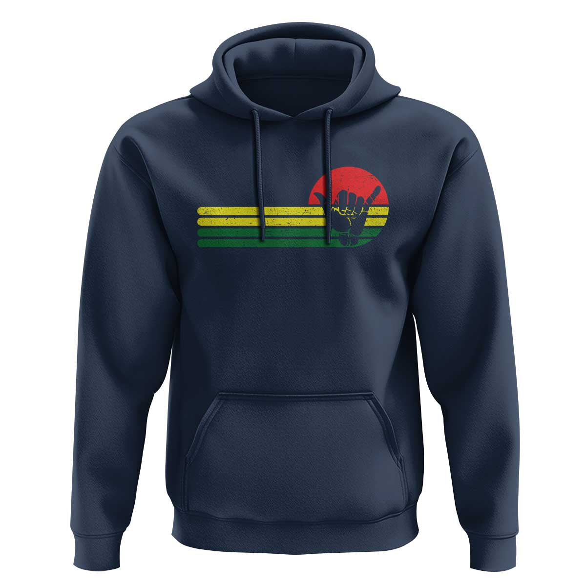 Rasta Reggae Shaka Hand Hoodie Retro Vintage Jamaica Flag Rasta Hawaii Shaka Sign - Wonder Print Shop