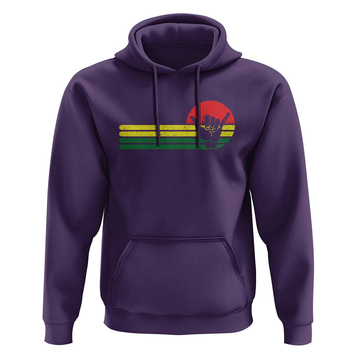 Rasta Reggae Shaka Hand Hoodie Retro Vintage Jamaica Flag Rasta Hawaii Shaka Sign - Wonder Print Shop
