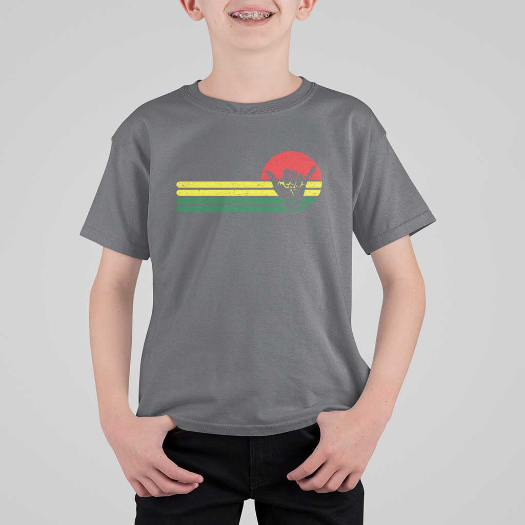 Rasta Reggae Shaka Hand T Shirt For Kid Retro Vintage Jamaica Flag Rasta Hawaii Shaka Sign - Wonder Print Shop