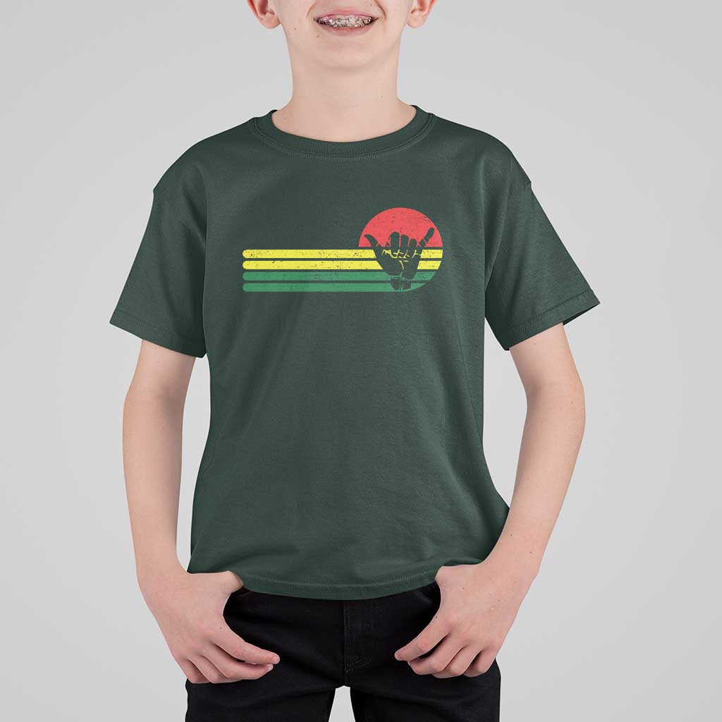 Rasta Reggae Shaka Hand T Shirt For Kid Retro Vintage Jamaica Flag Rasta Hawaii Shaka Sign - Wonder Print Shop
