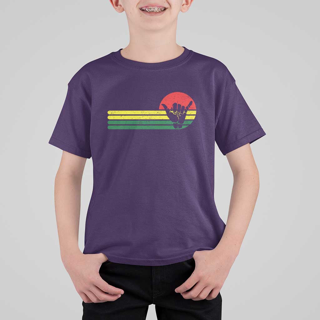 Rasta Reggae Shaka Hand T Shirt For Kid Retro Vintage Jamaica Flag Rasta Hawaii Shaka Sign - Wonder Print Shop