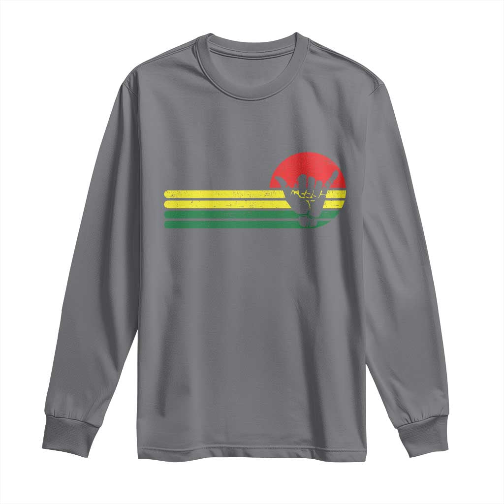 Rasta Reggae Shaka Hand Long Sleeve Shirt Retro Vintage Jamaica Flag Rasta Hawaii Shaka Sign - Wonder Print Shop