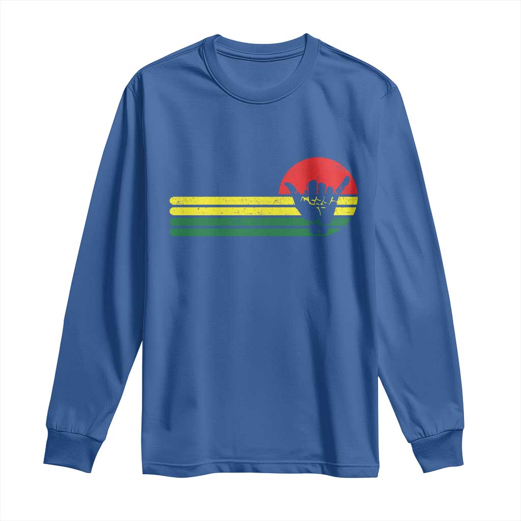Rasta Reggae Shaka Hand Long Sleeve Shirt Retro Vintage Jamaica Flag Rasta Hawaii Shaka Sign - Wonder Print Shop