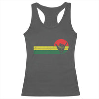 Rasta Reggae Shaka Hand Racerback Tank Top Retro Vintage Jamaica Flag Rasta Hawaii Shaka Sign - Wonder Print Shop