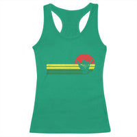 Rasta Reggae Shaka Hand Racerback Tank Top Retro Vintage Jamaica Flag Rasta Hawaii Shaka Sign - Wonder Print Shop