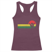 Rasta Reggae Shaka Hand Racerback Tank Top Retro Vintage Jamaica Flag Rasta Hawaii Shaka Sign - Wonder Print Shop