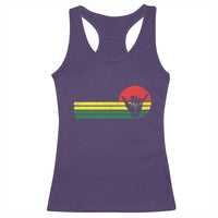 Rasta Reggae Shaka Hand Racerback Tank Top Retro Vintage Jamaica Flag Rasta Hawaii Shaka Sign - Wonder Print Shop