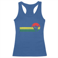 Rasta Reggae Shaka Hand Racerback Tank Top Retro Vintage Jamaica Flag Rasta Hawaii Shaka Sign - Wonder Print Shop