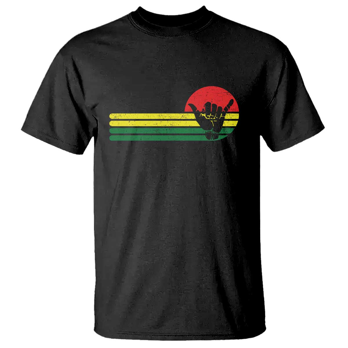 Rasta Reggae Shaka Hand T Shirt Retro Vintage Jamaica Flag Rasta Hawaii Shaka Sign - Wonder Print Shop