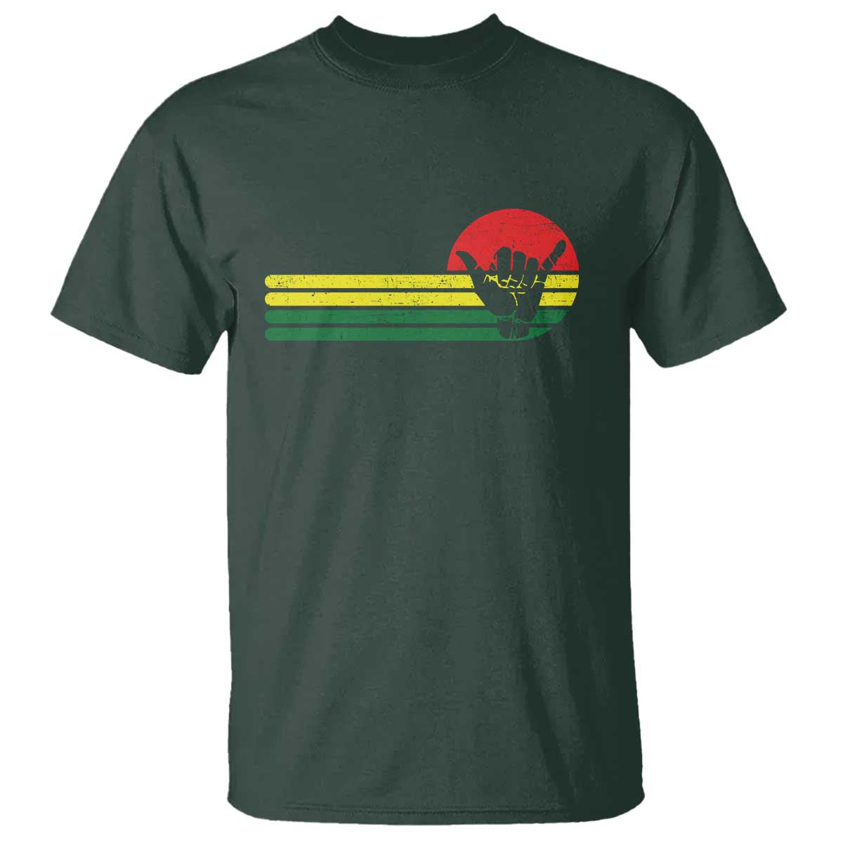 Rasta Reggae Shaka Hand T Shirt Retro Vintage Jamaica Flag Rasta Hawaii Shaka Sign - Wonder Print Shop