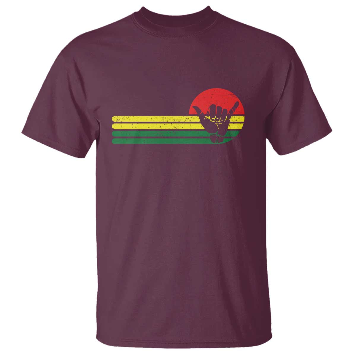 Rasta Reggae Shaka Hand T Shirt Retro Vintage Jamaica Flag Rasta Hawaii Shaka Sign - Wonder Print Shop