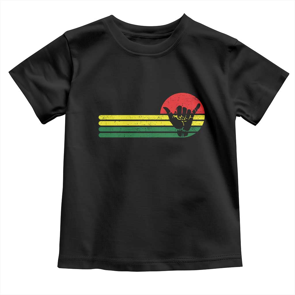 Rasta Reggae Shaka Hand Toddler T Shirt Retro Vintage Jamaica Flag Rasta Hawaii Shaka Sign - Wonder Print Shop