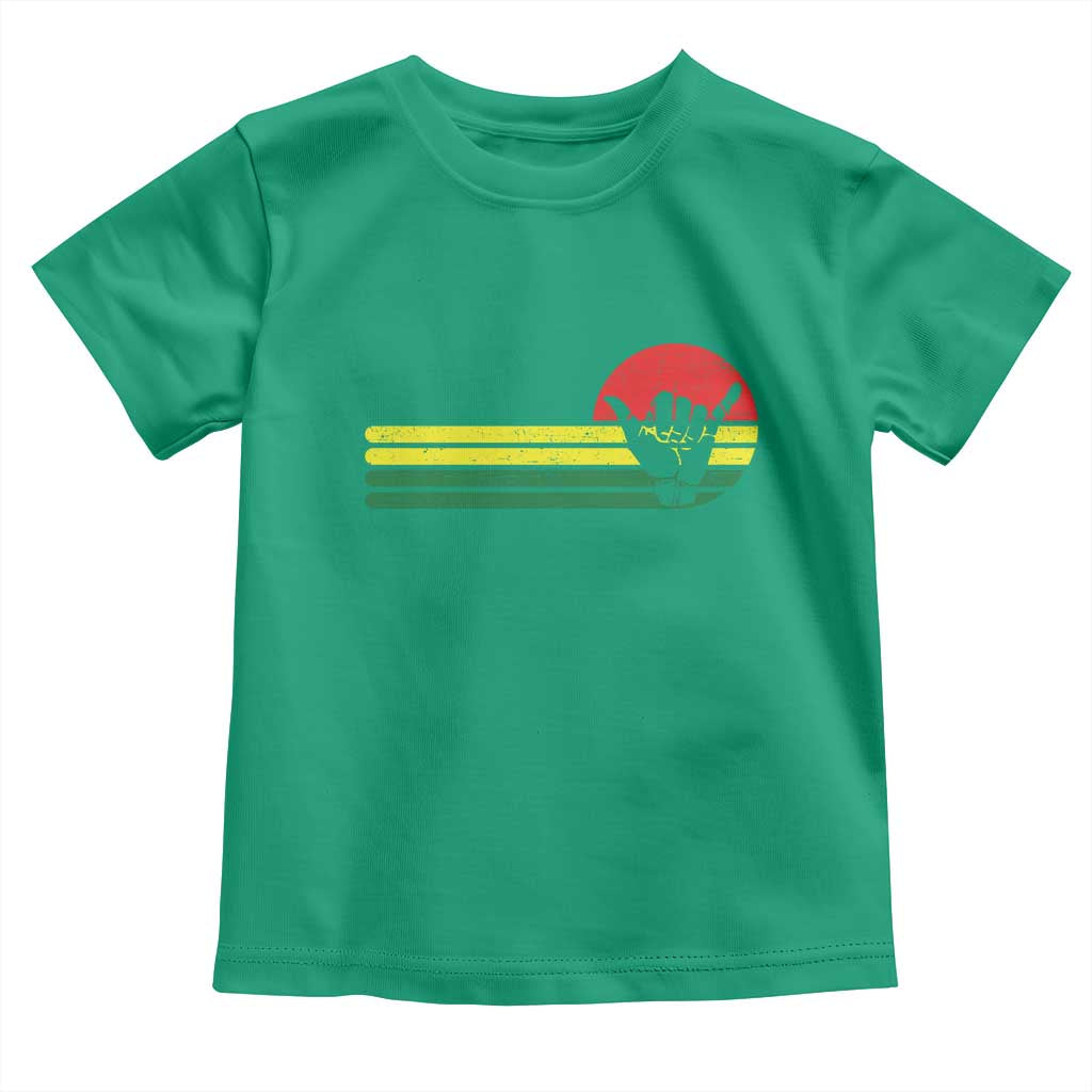 Rasta Reggae Shaka Hand Toddler T Shirt Retro Vintage Jamaica Flag Rasta Hawaii Shaka Sign - Wonder Print Shop