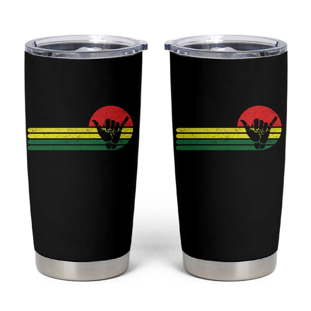 Rasta Reggae Shaka Hand Tumbler Cup Retro Vintage Jamaica Flag Rasta Hawaii Shaka Sign - Wonder Print Shop