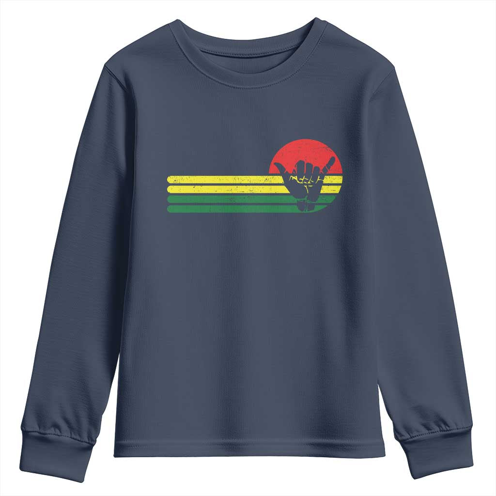 Rasta Reggae Shaka Hand Youth Sweatshirt Retro Vintage Jamaica Flag Rasta Hawaii Shaka Sign - Wonder Print Shop