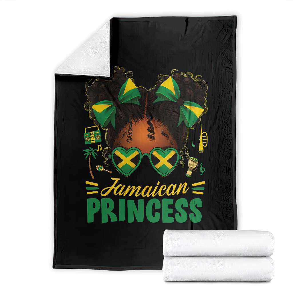 Jamaica Princess Throw Blanket Proud Jamaican Afro Black Girls Jamaica Flag Pride - Wonder Print Shop