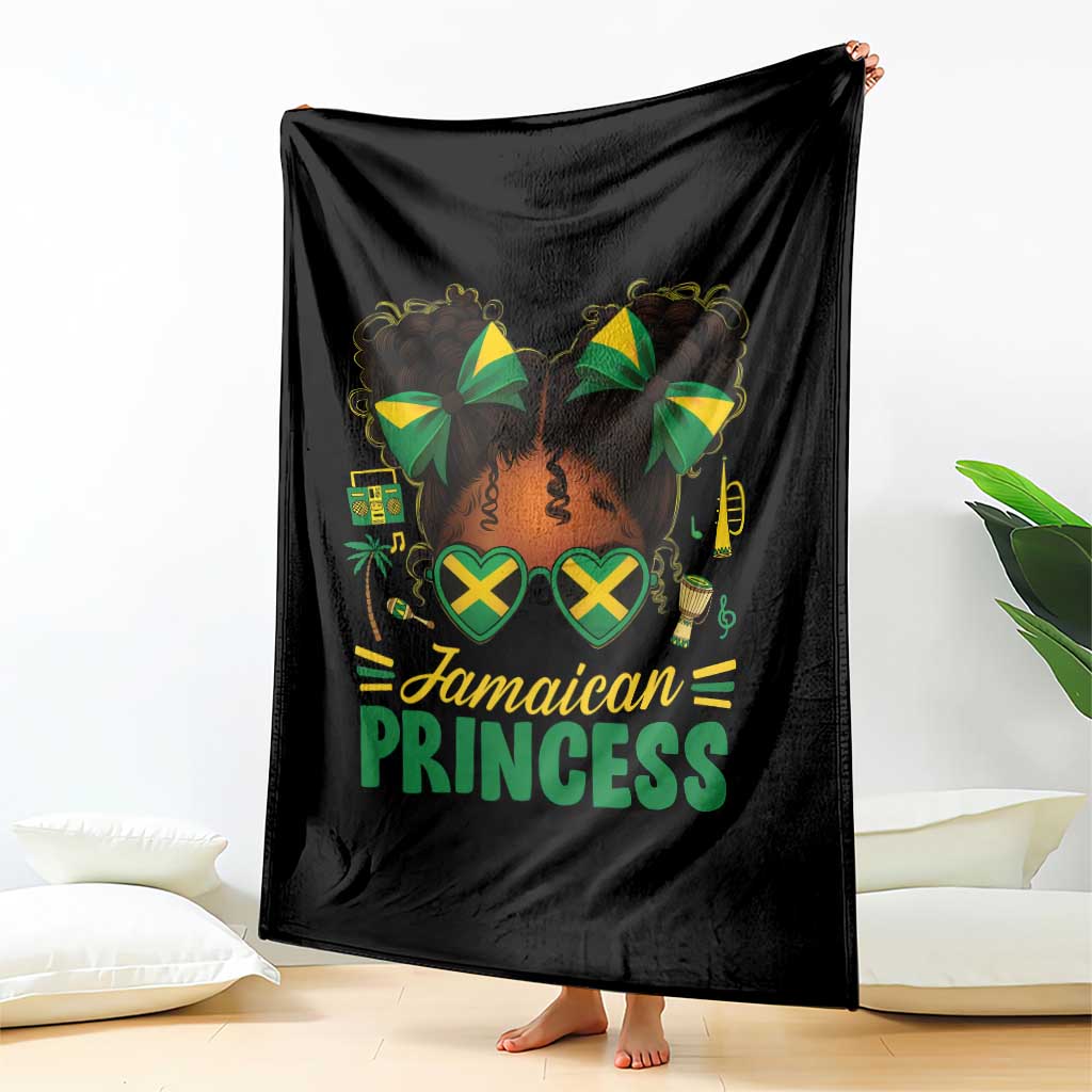 Jamaica Princess Throw Blanket Proud Jamaican Afro Black Girls Jamaica Flag Pride - Wonder Print Shop