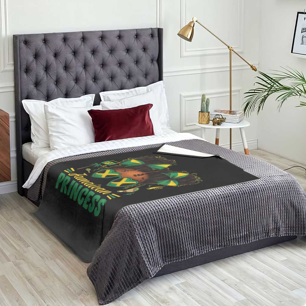 Jamaica Princess Throw Blanket Proud Jamaican Afro Black Girls Jamaica Flag Pride - Wonder Print Shop