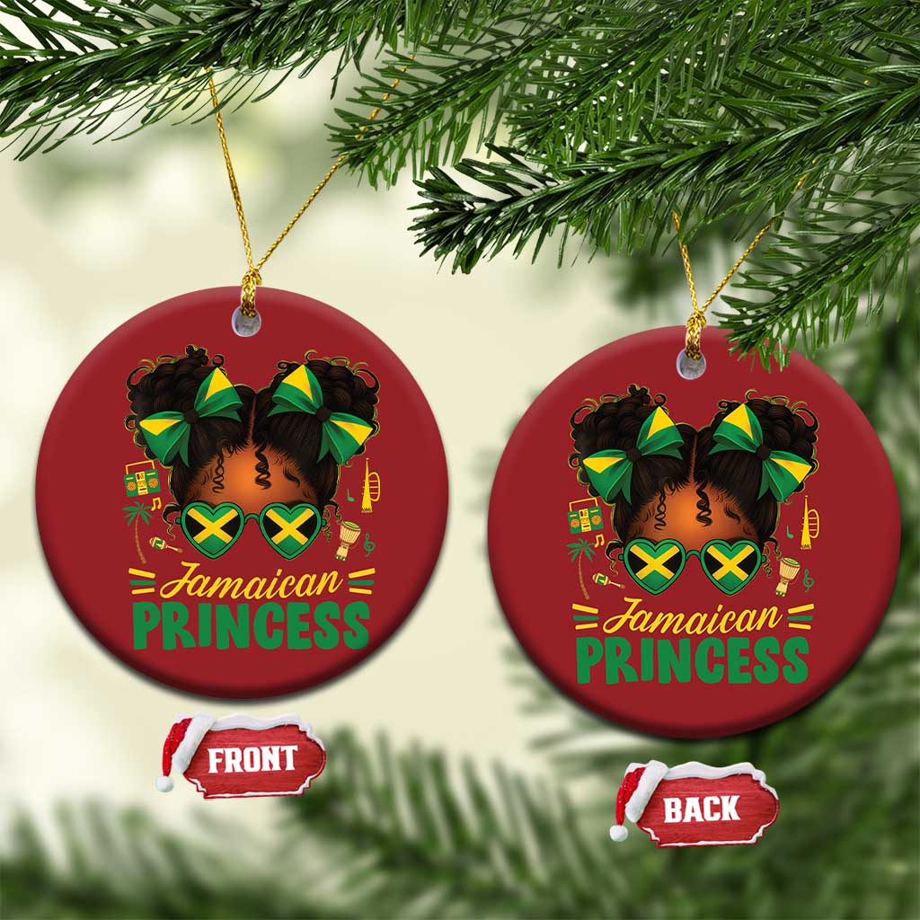 Jamaica Princess Christmas Ornament Proud Jamaican Afro Black Girls Jamaica Flag Pride - Wonder Print Shop