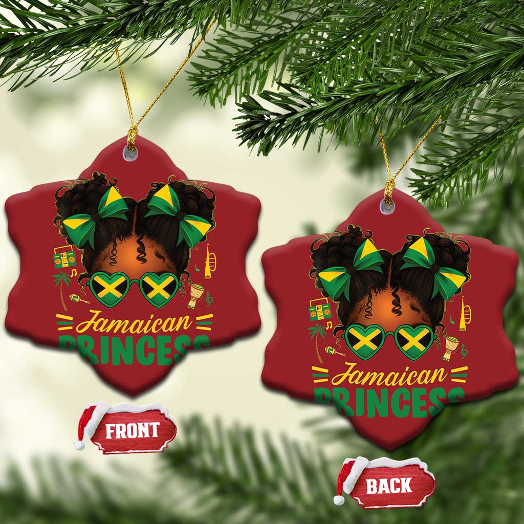 Jamaica Princess Christmas Ornament Proud Jamaican Afro Black Girls Jamaica Flag Pride - Wonder Print Shop
