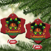 Jamaica Princess Christmas Ornament Proud Jamaican Afro Black Girls Jamaica Flag Pride - Wonder Print Shop