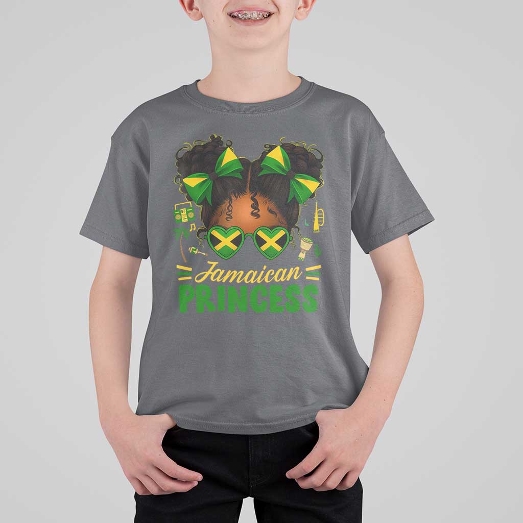Jamaica Princess T Shirt For Kid Proud Jamaican Afro Black Girls Jamaica Flag Pride - Wonder Print Shop