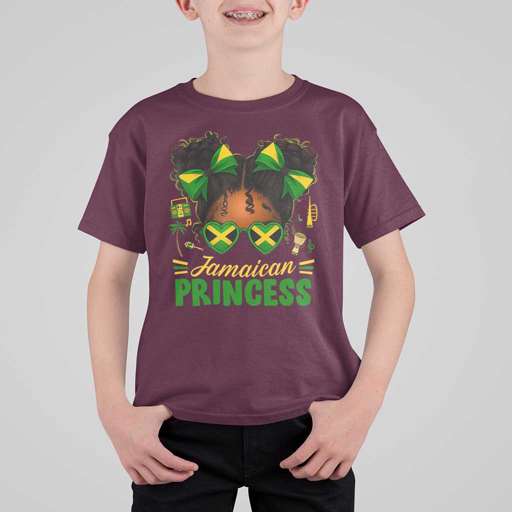 Jamaica Princess T Shirt For Kid Proud Jamaican Afro Black Girls Jamaica Flag Pride - Wonder Print Shop