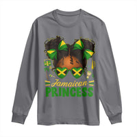 Jamaica Princess Long Sleeve Shirt Proud Jamaican Afro Black Girls Jamaica Flag Pride - Wonder Print Shop