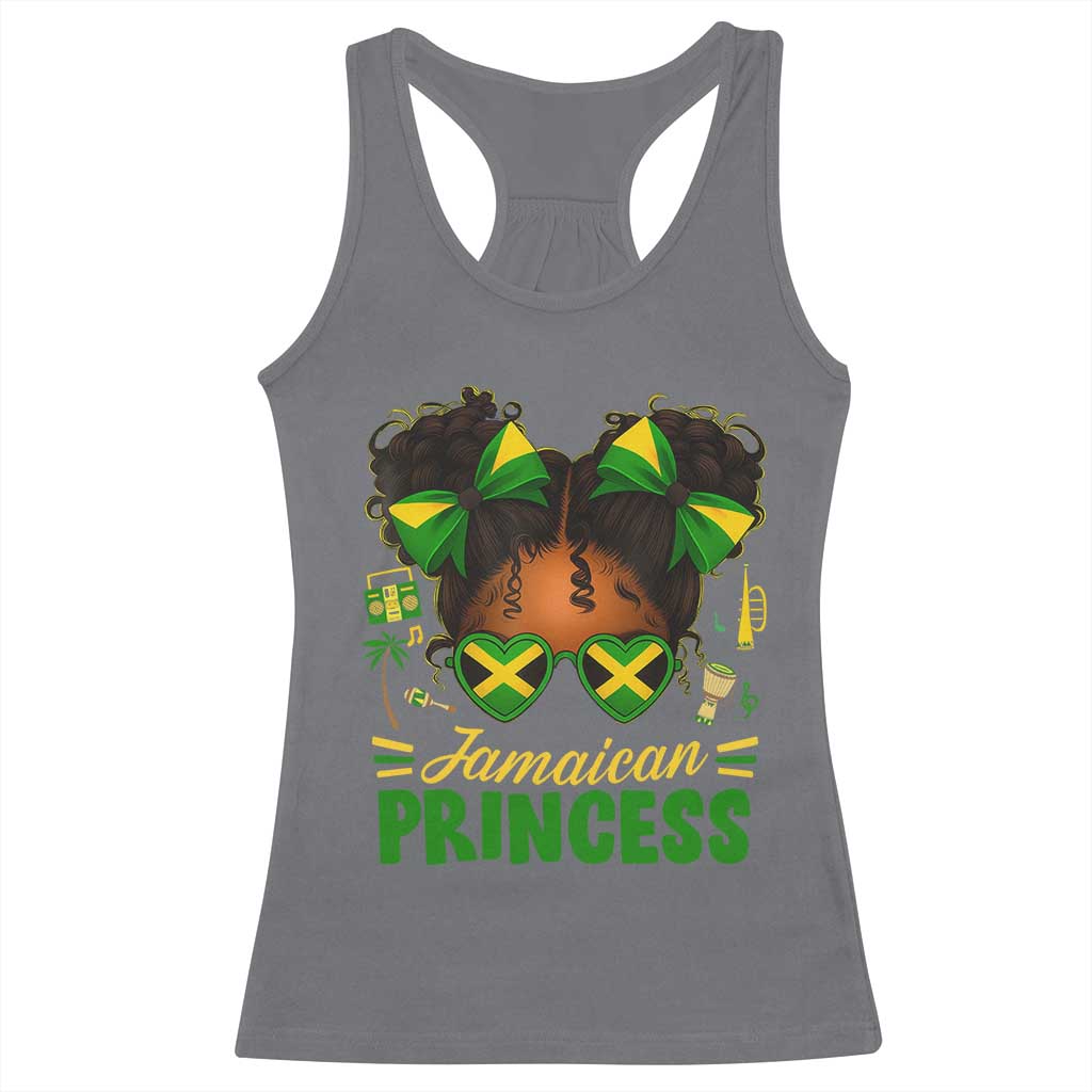 Jamaica Princess Racerback Tank Top Proud Jamaican Afro Black Girls Jamaica Flag Pride - Wonder Print Shop