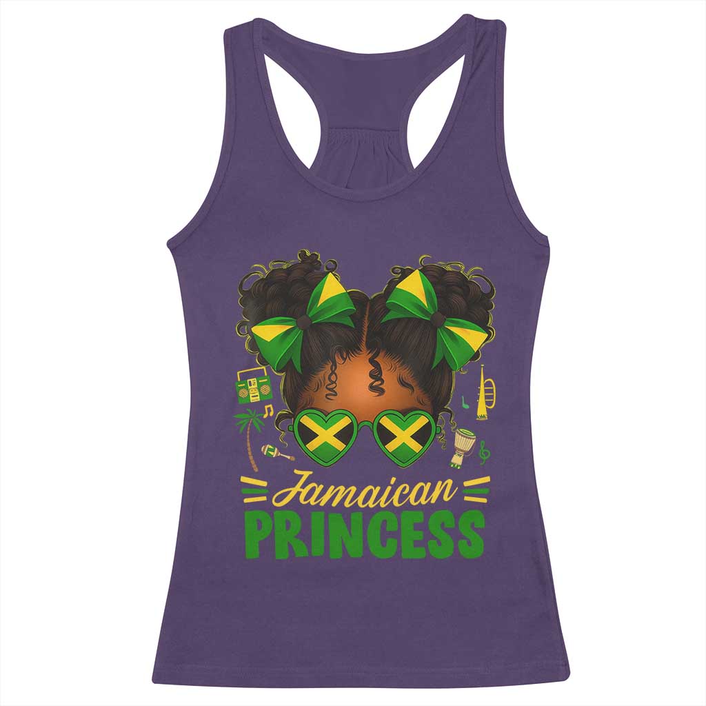 Jamaica Princess Racerback Tank Top Proud Jamaican Afro Black Girls Jamaica Flag Pride - Wonder Print Shop