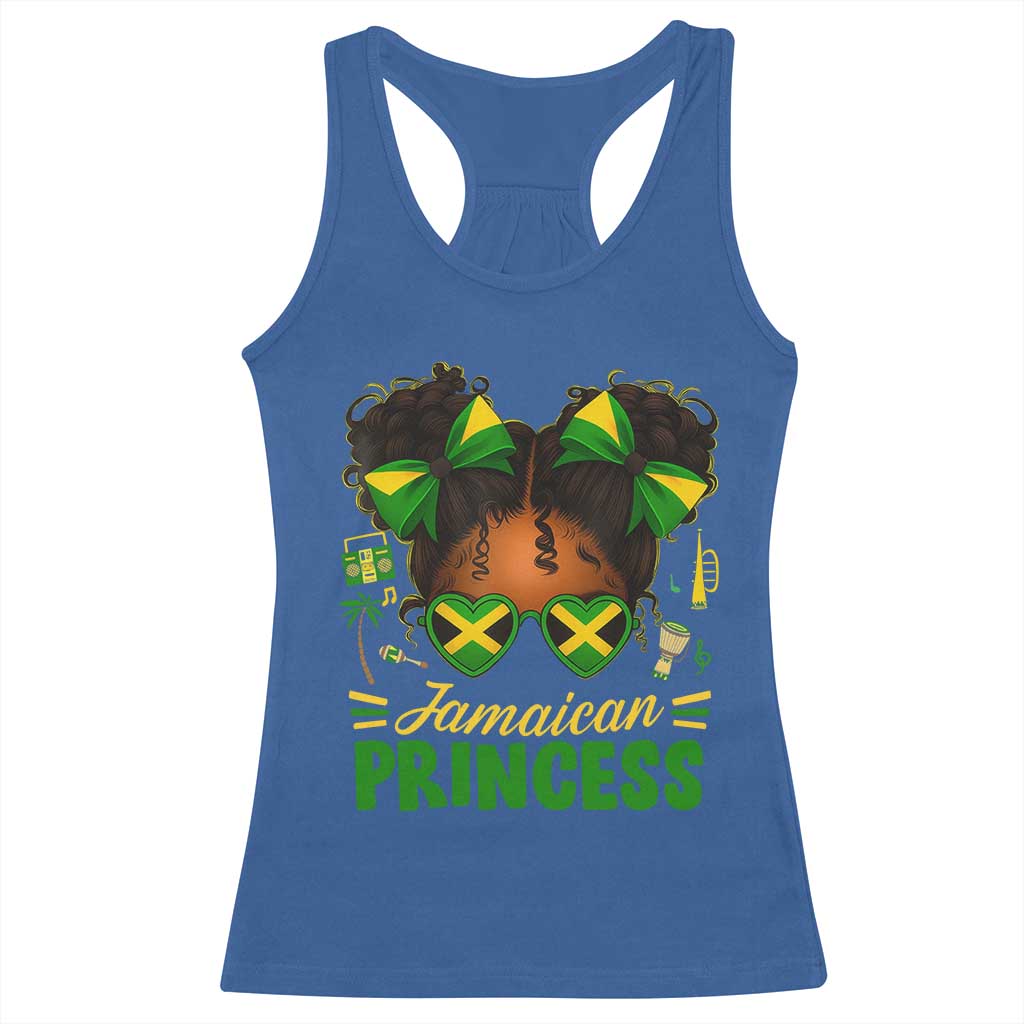 Jamaica Princess Racerback Tank Top Proud Jamaican Afro Black Girls Jamaica Flag Pride - Wonder Print Shop
