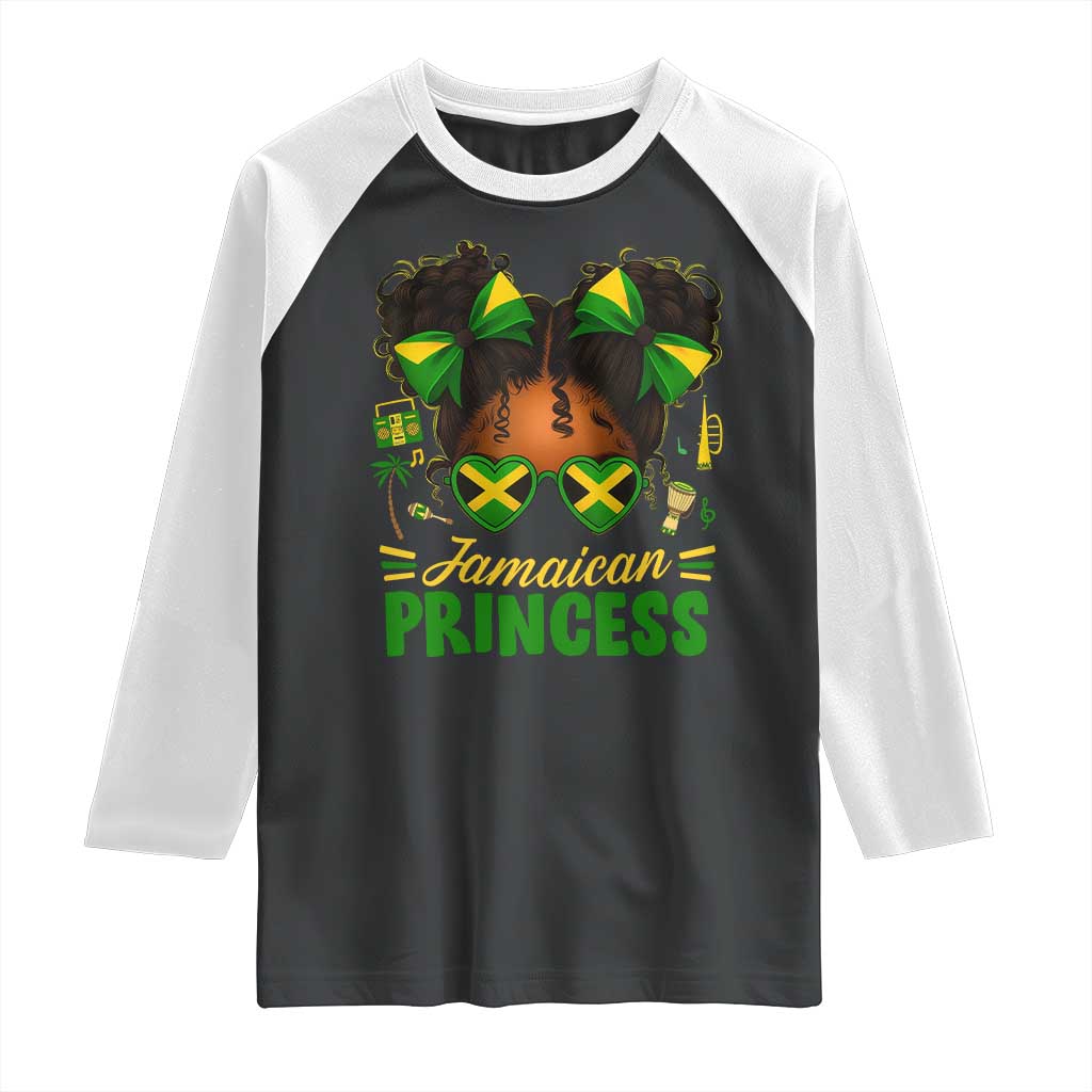 Jamaica Princess Raglan Shirt Proud Jamaican Afro Black Girls Jamaica Flag Pride - Wonder Print Shop