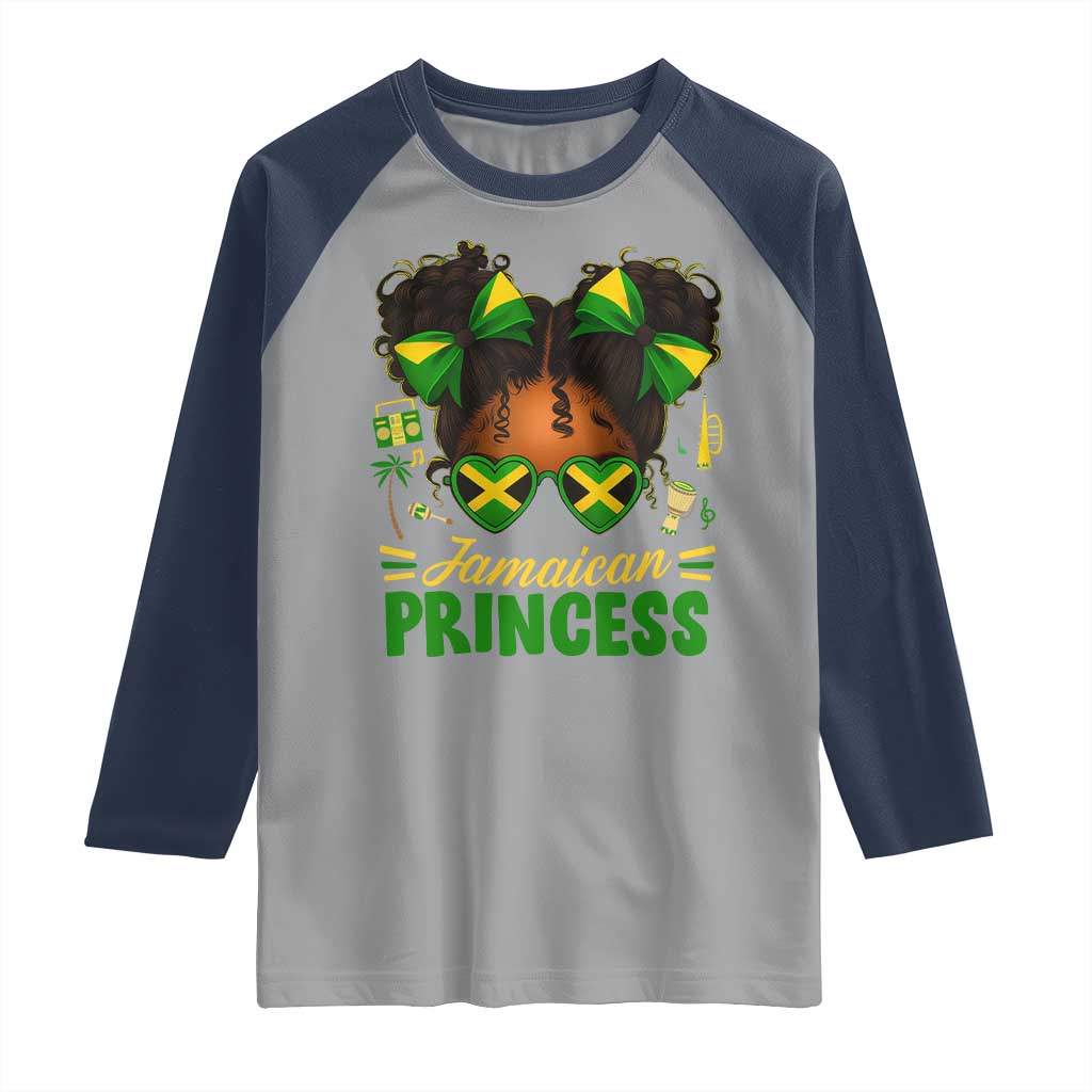 Jamaica Princess Raglan Shirt Proud Jamaican Afro Black Girls Jamaica Flag Pride - Wonder Print Shop