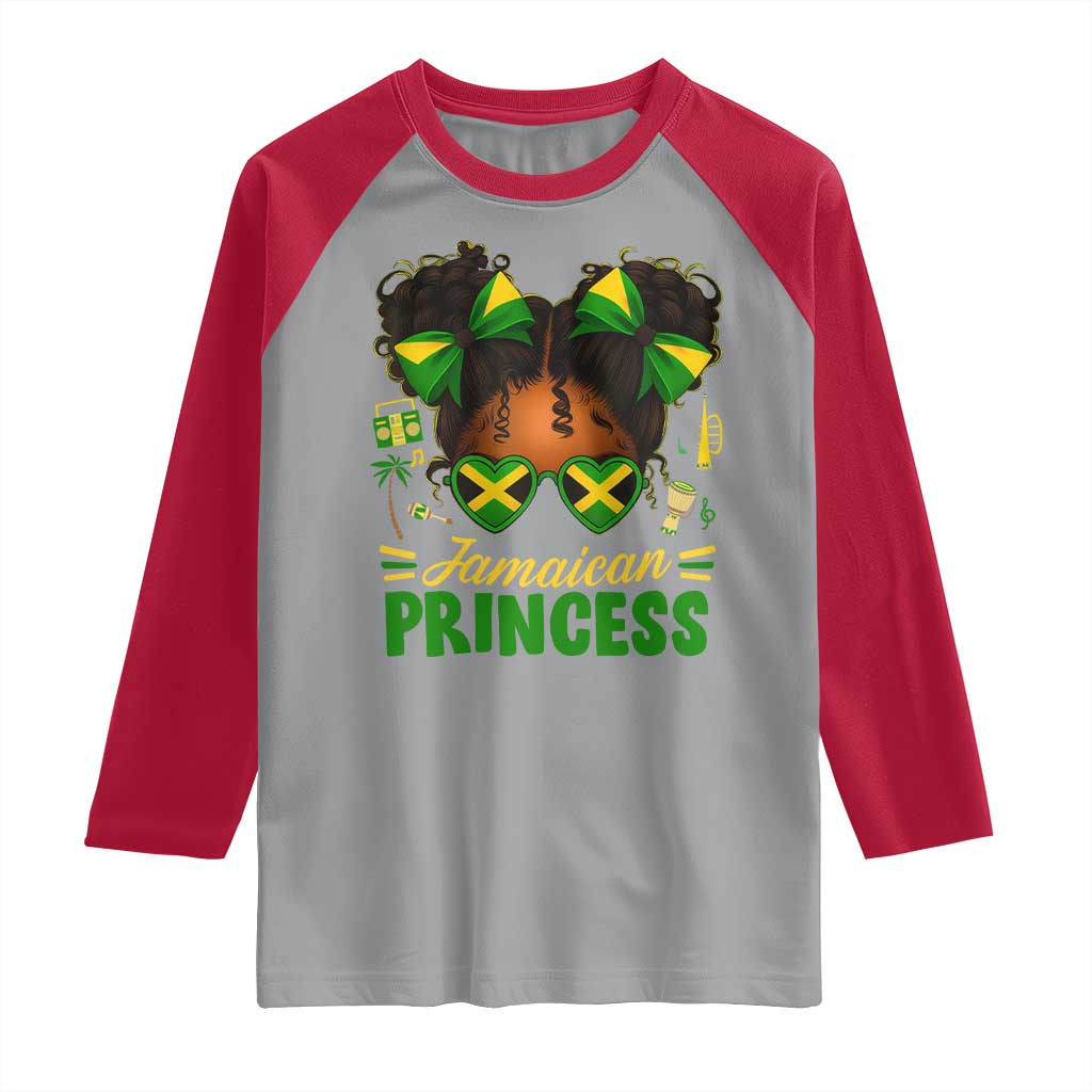 Jamaica Princess Raglan Shirt Proud Jamaican Afro Black Girls Jamaica Flag Pride - Wonder Print Shop