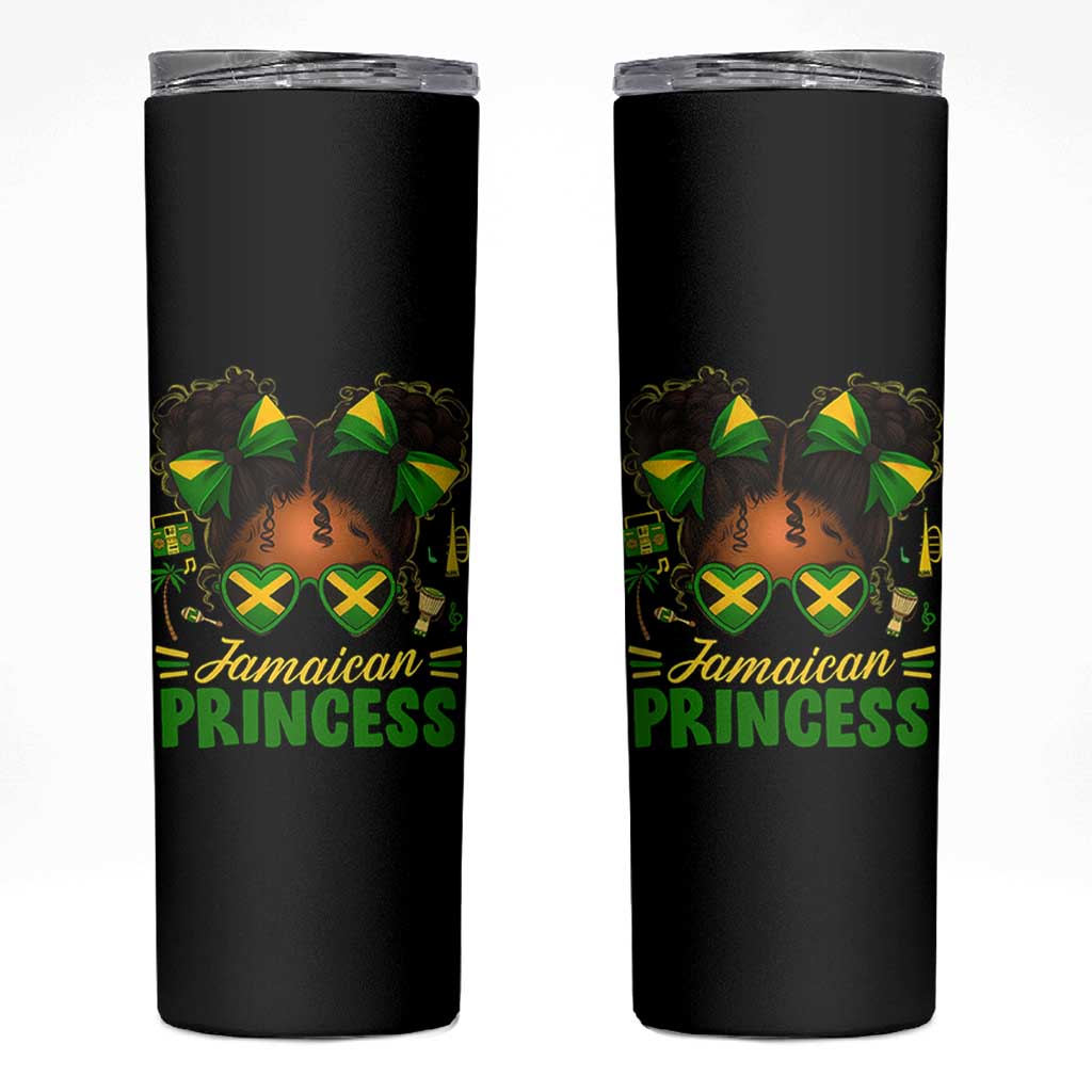 Jamaica Princess Skinny Tumbler Proud Jamaican Afro Black Girls Jamaica Flag Pride - Wonder Print Shop