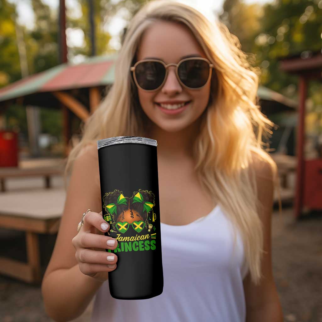 Jamaica Princess Skinny Tumbler Proud Jamaican Afro Black Girls Jamaica Flag Pride - Wonder Print Shop