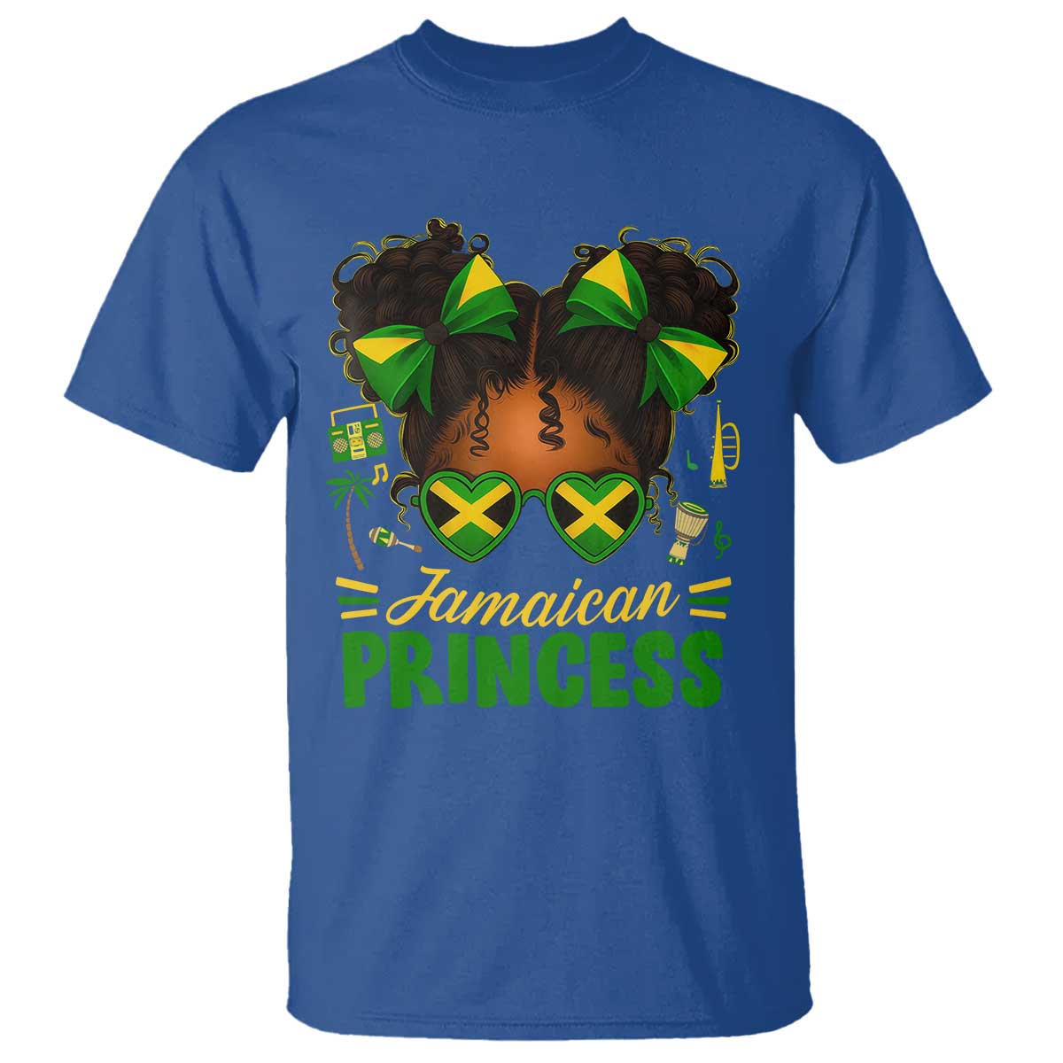 Jamaica Princess T Shirt Proud Jamaican Afro Black Girls Jamaica Flag Pride - Wonder Print Shop