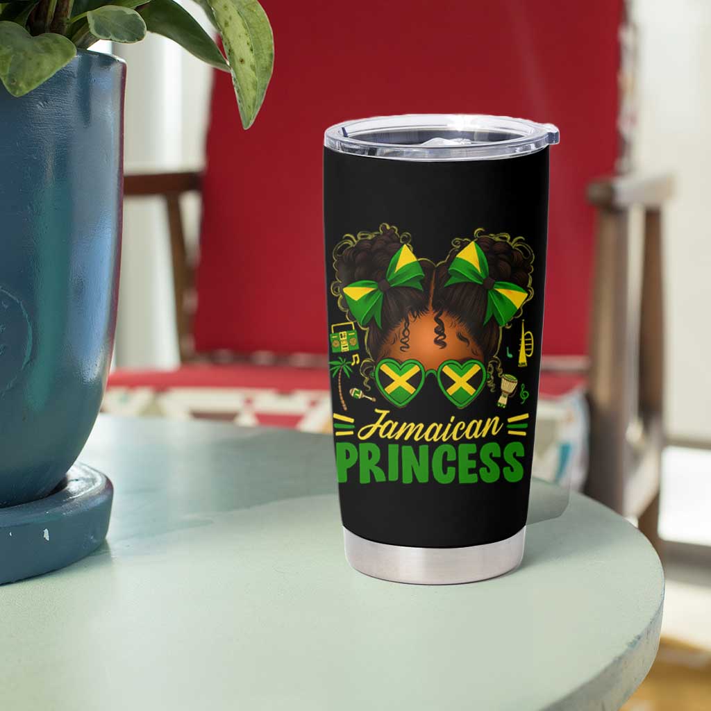 Jamaica Princess Tumbler Cup Proud Jamaican Afro Black Girls Jamaica Flag Pride - Wonder Print Shop