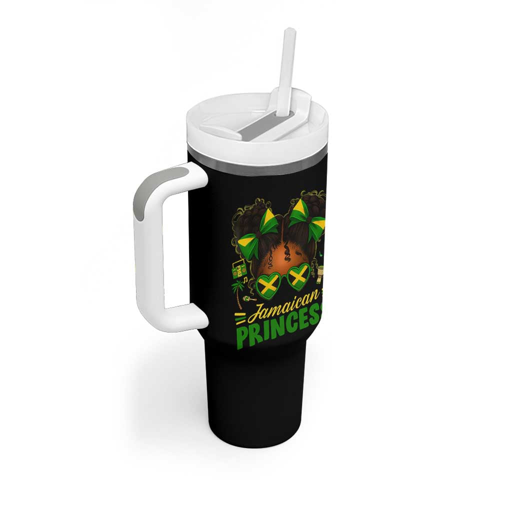 Jamaica Princess Tumbler With Handle Proud Jamaican Afro Black Girls Jamaica Flag Pride - Wonder Print Shop