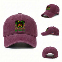 Jamaica Princess Washed Cotton Baseball Cap Proud Jamaican Afro Black Girls Jamaica Flag Pride