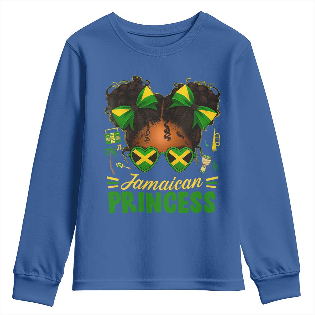 Jamaica Princess Youth Sweatshirt Proud Jamaican Afro Black Girls Jamaica Flag Pride - Wonder Print Shop