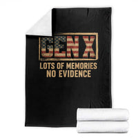 Funny Saying Sarcastic Gen X Lots of Memories No Evidence Throw Blanket Vintage American Flag