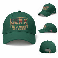 Funny Saying Sarcastic Gen X Lots of Memories No Evidence Baseball Cap Vintage American Flag