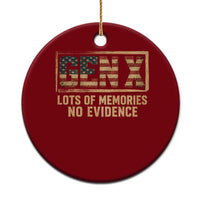 Funny Saying Sarcastic Gen X Lots of Memories No Evidence Ceramic Ornament Vintage American Flag