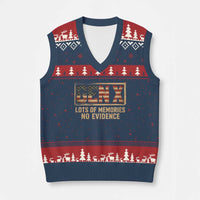 Funny Saying Sarcastic Gen X Lots of Memories No Evidence V-Neck Knit Sweater Vest Vintage American Flag