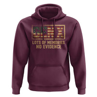 Funny Saying Sarcastic Gen X Lots of Memories No Evidence Hoodie Vintage American Flag