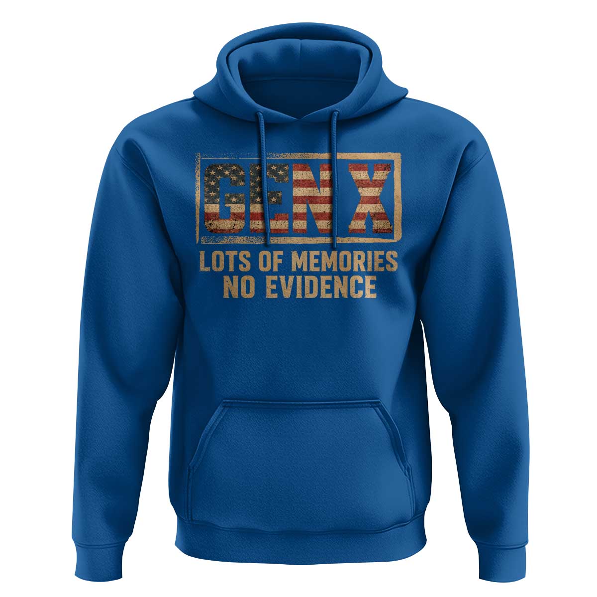 Funny Saying Sarcastic Gen X Lots of Memories No Evidence Hoodie Vintage American Flag